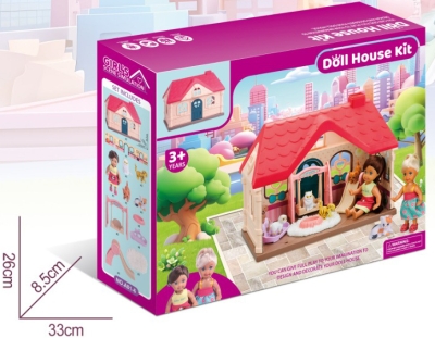 Къща с кукла люлка и животни 33х26х9